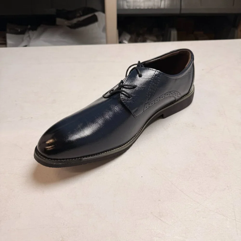 Santimon Men's US 6.5-11 Blue Casual Brogues Derby Lace Up Classic‎ Dress Shoes